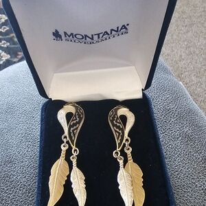 Montana Silversmiths Two-Tone Feather Earrings